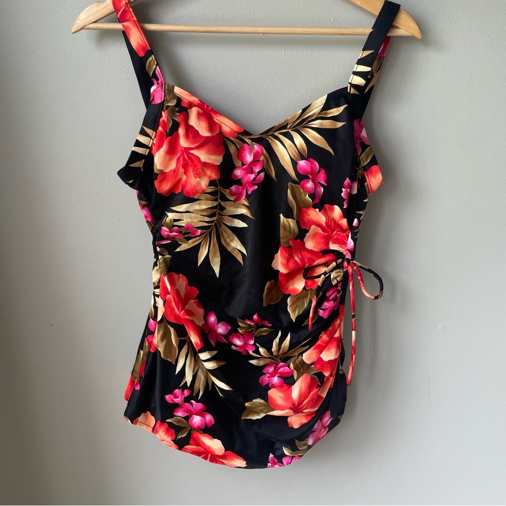 White Stag Womens Swimsuit‎ One Piece Wrap Dress Missy Size 8-10 Floral